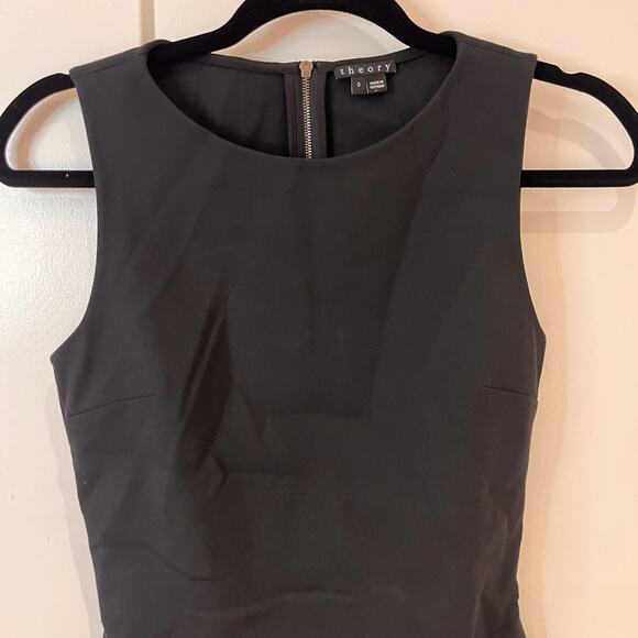 THEORY Black Sleeveless Cut Out Sheath Dress Size 0 - Picture 3 of 11